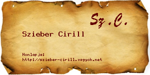 Szieber Cirill névjegykártya